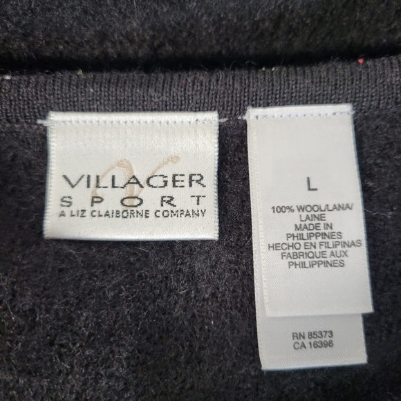 Womens Village Sport by Liz Claiborne Company Wool Button up Cardigan Size Large - Picture 7 of 7